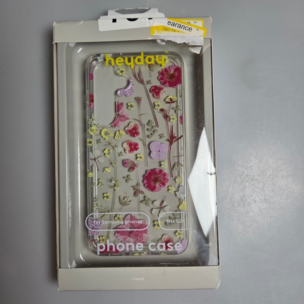 Heyday Samsung Galaxy S24 Phone Case Clear with Pressed Wildflowers Floral